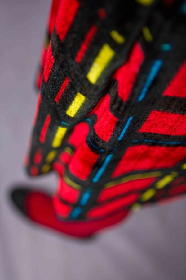 A-line skirt-element in micro tartan silk velvet - Image 3