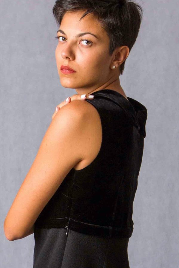 Black silk velvet top - Image 2