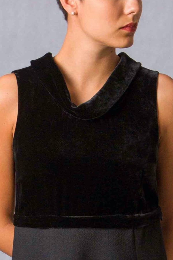Black silk velvet top - Image 4