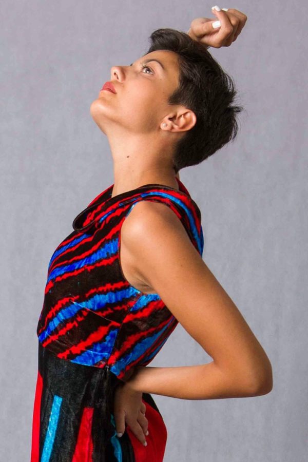 Micro diago silk velvet top - Image 2