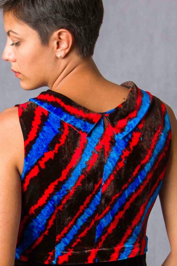 Micro diago silk velvet top - Image 3