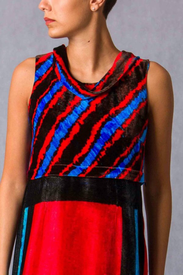 Micro diago silk velvet top - Image 4