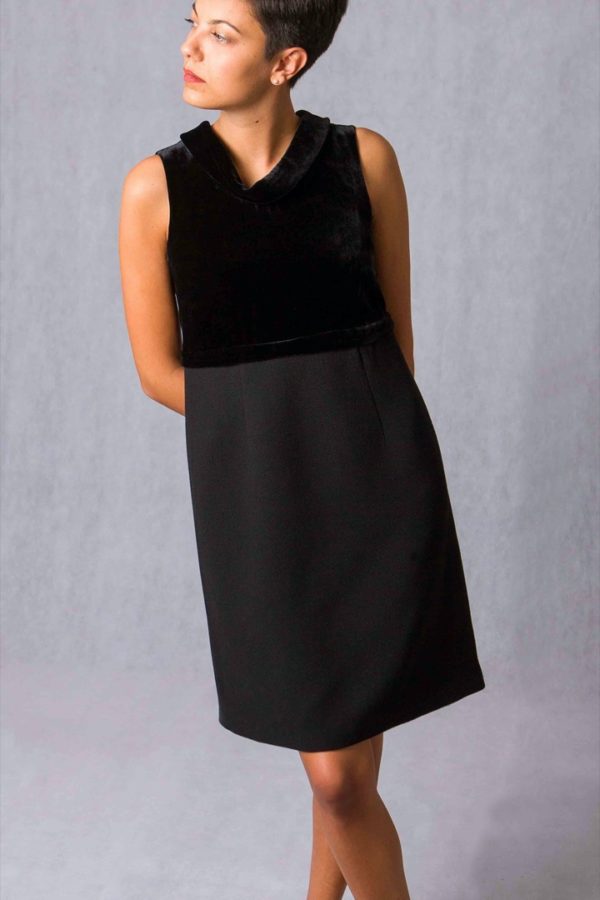 The Divisible Dress in black double crêpe wool - Image 5