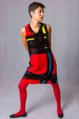 Divisible Dress Tubino Tartan macro velluto di seta