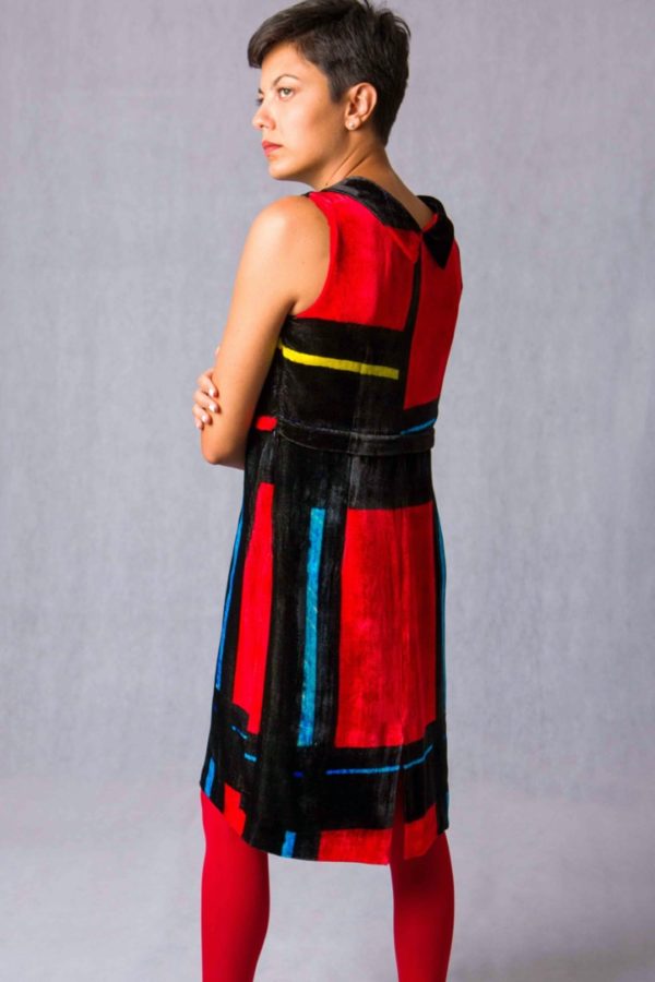 Divisible Dress Tubino Tartan macro velluto di seta - immagine 2