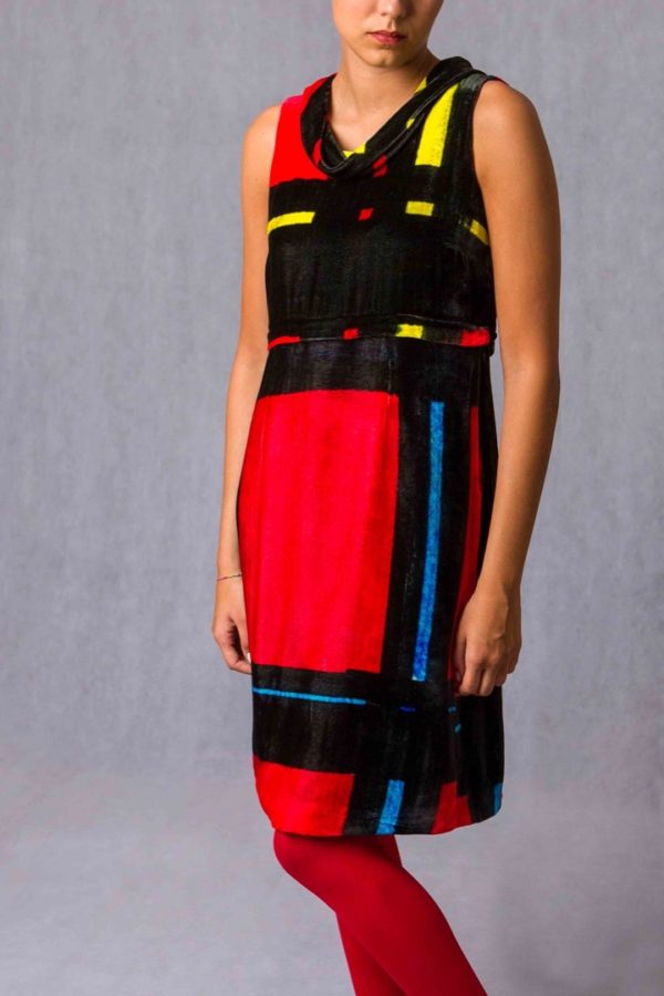 Divisible Dress Tubino Tartan macro velluto di seta - immagine 3