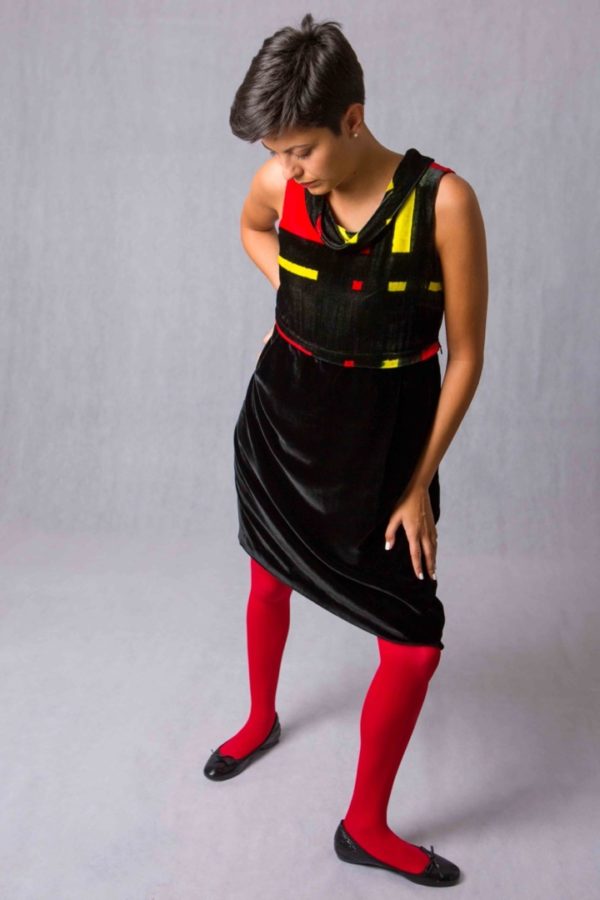 Divisible Dress Tubino Tartan macro velluto di seta - immagine 6