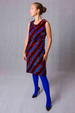 Divisible Dress Tubino Diago micro velluto di seta