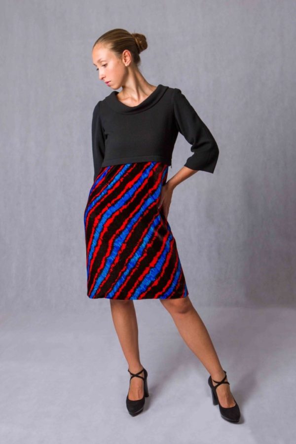 The Divisible Dress in micro diago silk velvet - Image 6